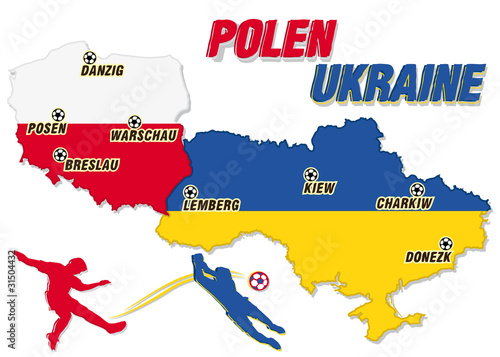 Vektor: fussballkarte polen ukraine fussballkarte polen ukraine
