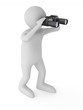 man with binocular on white background. Isolated 3d image man with binocular on white background. Isolated 3d image