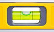 Macro shot of a yellow spirit level