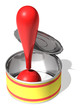 Can with an exclamation sign Can with an exclamation sign