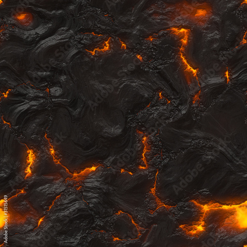 Illustration: Seamless magma or lava texture with melting rocks and fire Seamless magma or lava texture with melting rocks and fire