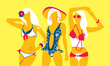 Summer swimsuit yellow
