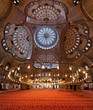 Interior of the Sultanahmet Mosque in Istanbul, Turkey