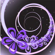 abstract black background with purple floral swirl