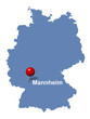 Mannheim auf der Deutschlandkarte