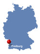 Freiburg auf der Deutschlandkarte