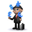3d Banker juggles currencies 3d Banker juggles currencies