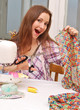 Woman seamstress work on the sewing-machine