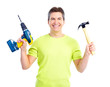 Man with hammer and drill.