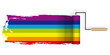 rouleau de peinture arc en ciel