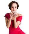 Young woman with a cup of hot drink