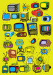 Retro Colored Vintage TV Set  in Vector EPS Format