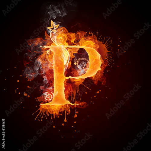 letter e fire. Fire Swirl Letter P