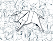 Bull Origami on Paper Background Vector Bull Origami on Paper Background Vector