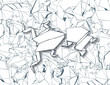 Origami Frogs on Paper Background Vector Origami Frogs on Paper Background Vector