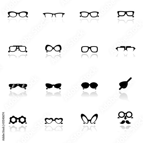 Vector: Icon set Eye glasses Icon set Eye glasses