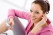 Fitness woman listen music mp3 relax