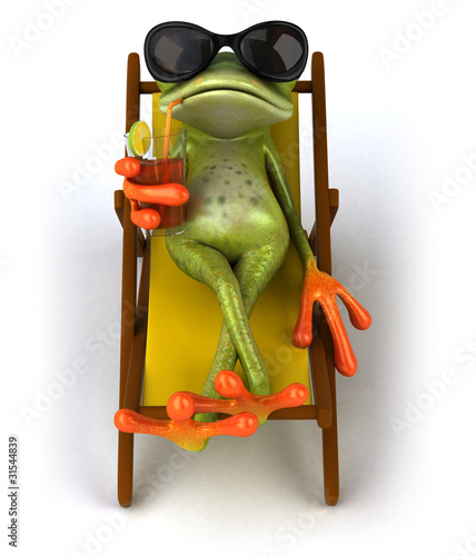 Illustration: Grenouille et chaise longue Grenouille et chaise longue