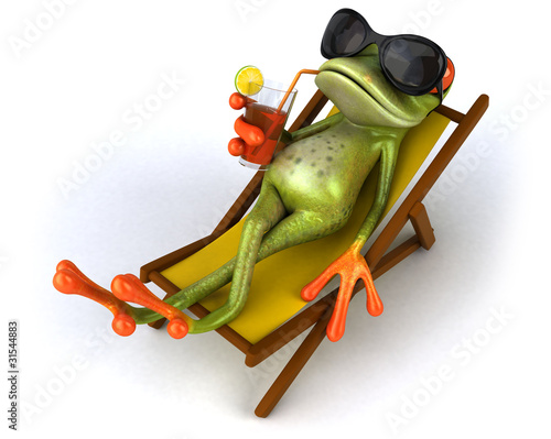 Illustration : Grenouille et chaise longue Grenouille et chaise longue