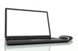 Isolated laptop with mouse