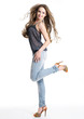 Happy smiling fashion mdel in casuals Happy smiling fashion mdel in casuals