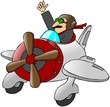 Pilot Waving From A Small Airplane