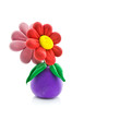 Flowet pot made from child's play plasticine