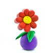 Flowet pot made from child's play plasticine