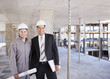 Construction workers standing together on construction site