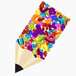 Abstract background with colorful pencil