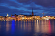 Evening view of Riddarholmen island and Gamla Stan in Stockholm