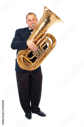 Photo: Musician playing the tuba Musician playing the tuba