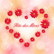 Fête des mères, coeur gerberas