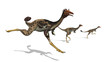 Mononykus Dinosaurs on the Run - 3D render