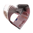 10 Euro Geldscheine - Herzform