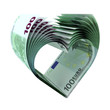 100 Euro Geldscheine - Herzform