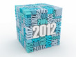 Photo : New year 2012. Cube consisting of the numbers