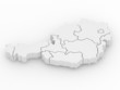 Three-dimensional map of Austria. 3d