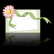 Cartoncino con fiore e nastro - Card with flower and ribbon