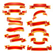 Red banner set. Vector