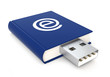 Blue e-Book USB flash drive - view from the left