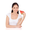 Photo: Young attractive woman with water melon Young attractive woman with water melon