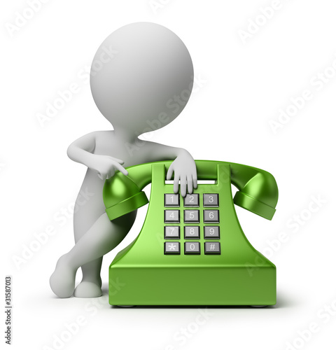 Illustration: 3d small people - call by telephone 3d small people - call by telephone