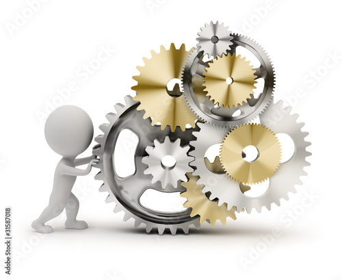 Illustration: 3d small people - mechanism 3d small people - mechanism