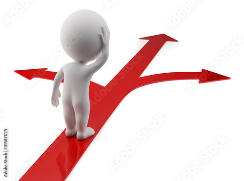 Illustration : 3d small people - way choice 3d small people - way choice