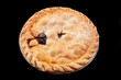 cherry pie on a black background