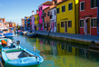 Venice, Burano island canal Venice, Burano island canal