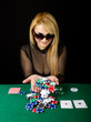 Sexy Blond Playing Poker