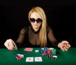 Sexy Blond Playing Poker