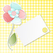 Sfondo a quadretti con fiore - Squared background with flower